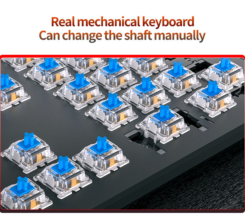 [Gaming/office universal device] YINDIAO 104 Keys Mechanical Keyboard | Wired USB, Lighting Effects, Punk/Round Keycaps | Windows/Mac, Home/Office