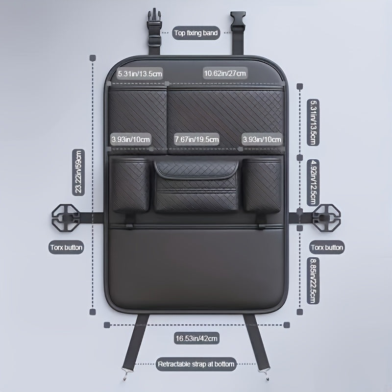 Car Seat Back Storage Bag with Tissue Box