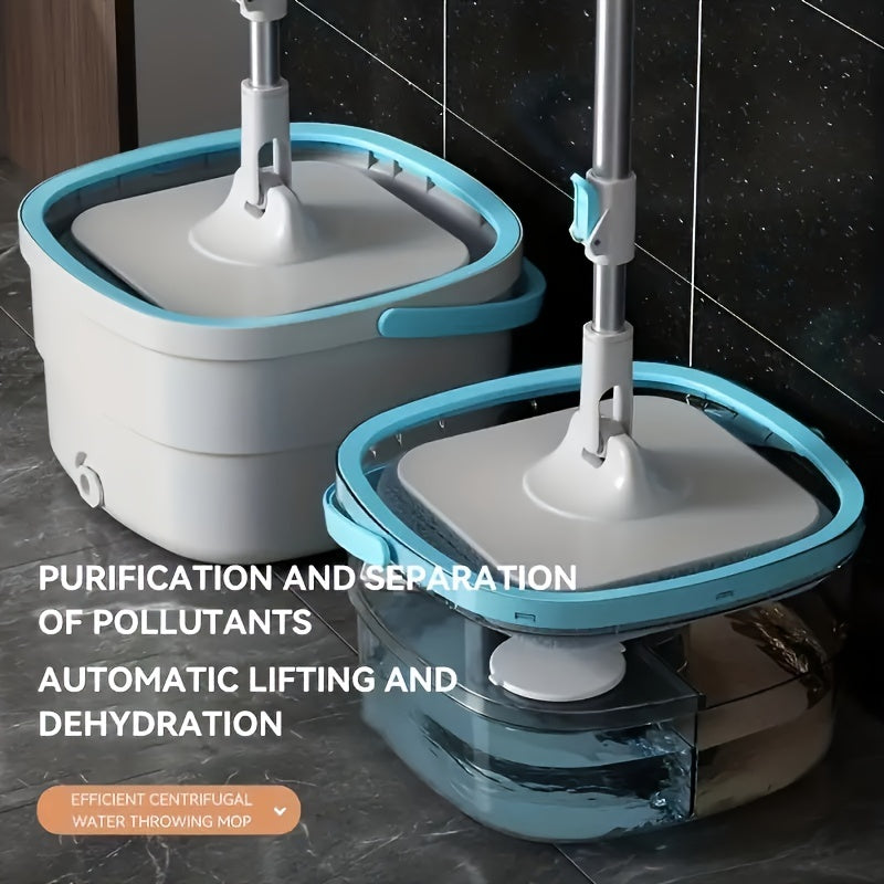 A Set of Sewage Separation Free-Standing Mop Buckets, Household Rotary Floor Mops, Lazy Mops, Dust-Removal Mops, Dry And Mops, Is Very Suitable for Home, Kitchen, Bathroom Floors, Cleaning Supplies