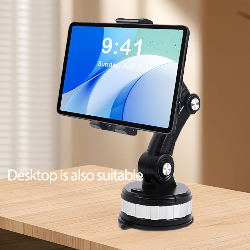 2-in-1 Universal Car Mount Holder for 4-13 Inch Phones/Tablets with Stable Vacuum Adsorption, ABS Material, Compatible with Trucks and Cars