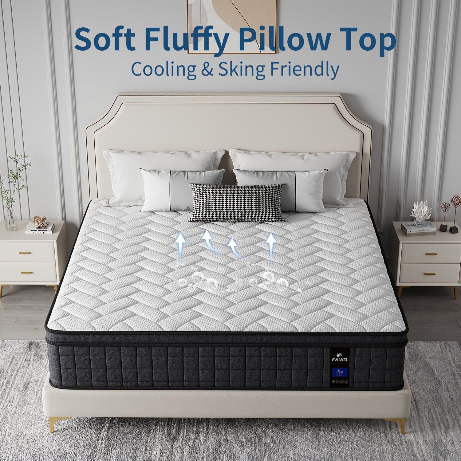 10INCH/12INCH -Twin/Queen/King Size Mattress, Premium High Quality Deep Sleep Firm Mattress Extra Lumbar Support, Memory Foam Hybrid Euro Top Luxury Mattress, Individually Wrapped Pocket Coils And Motion Isolation