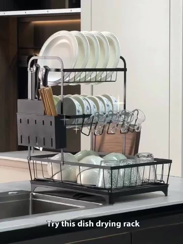Double-Layer Carbon Steel Dish Rack