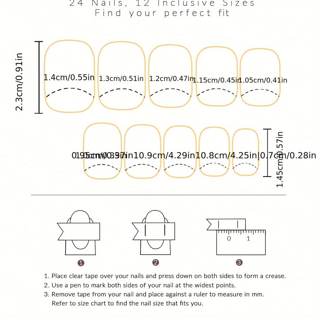 24pcs/48pcs Of White French Short Square Nail Set, with Glossy Surface And Artistic Lines, Cute Fake Nails, Heart-shaped Pattern Nail Sticker Set, with Jelly Glue And Nail Polish, Perfect for Parties, Gatherings, And Daily We