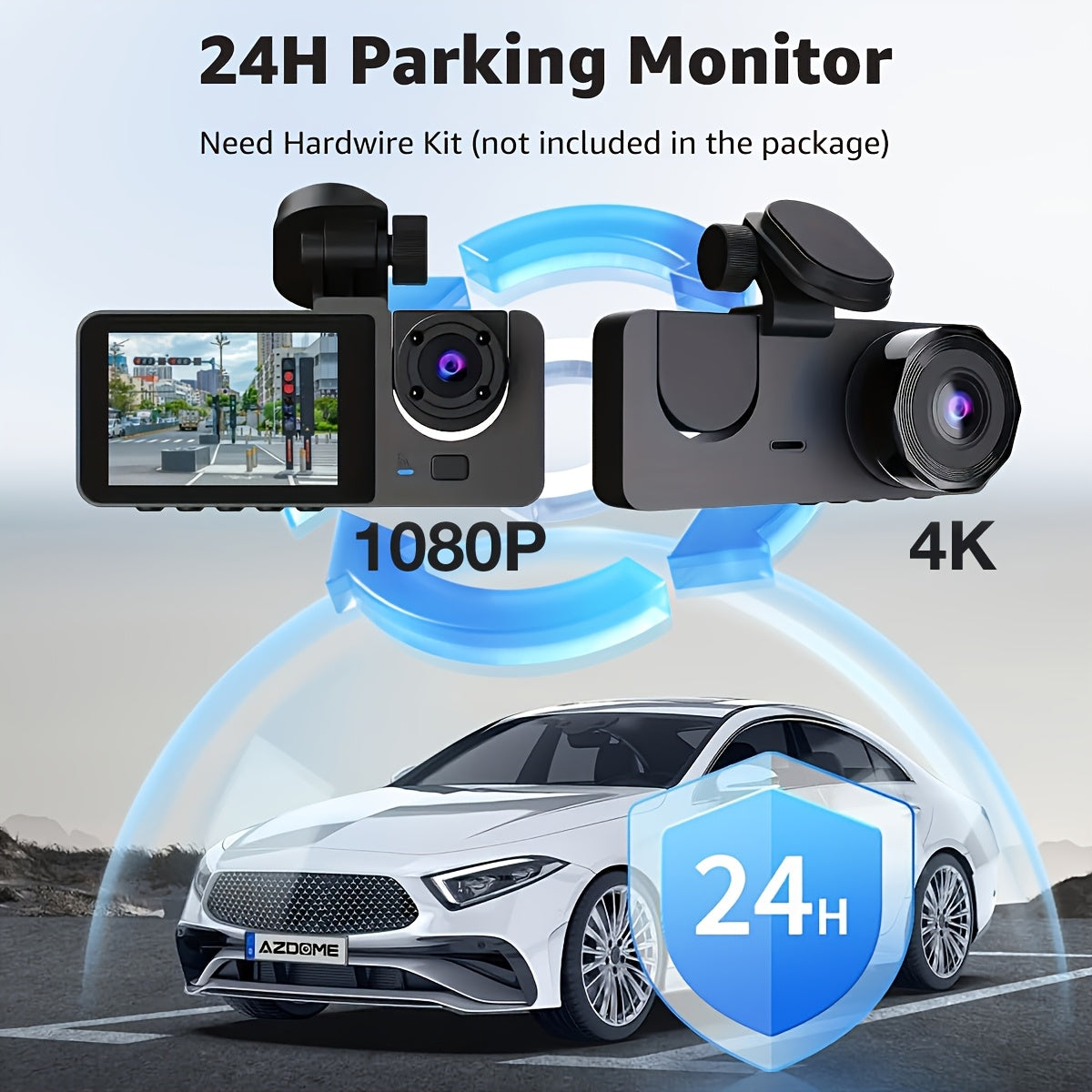 Front 4K/ Built- 1080P Three-Channel Front and Rear Built-in Dash Cam, Full HD Car DVR with Infrared Night Vision Function, Loop Recording, Includes 32/64GB SD Card, WDR, 24-Hour Parking Mode - Birthday Gift YX15, Road Trip C