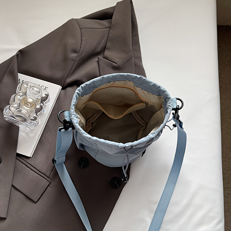 Women's Lightweight Crossbody Bag, Convertible Clutch Purse with Adjustable Strap, Drawstring Closure, Side Mesh Pocket, Compact Everyday Bag for Women, Travel, Work, Dates, Available in Purple, Black, Green, Blue, Khaki, Ide