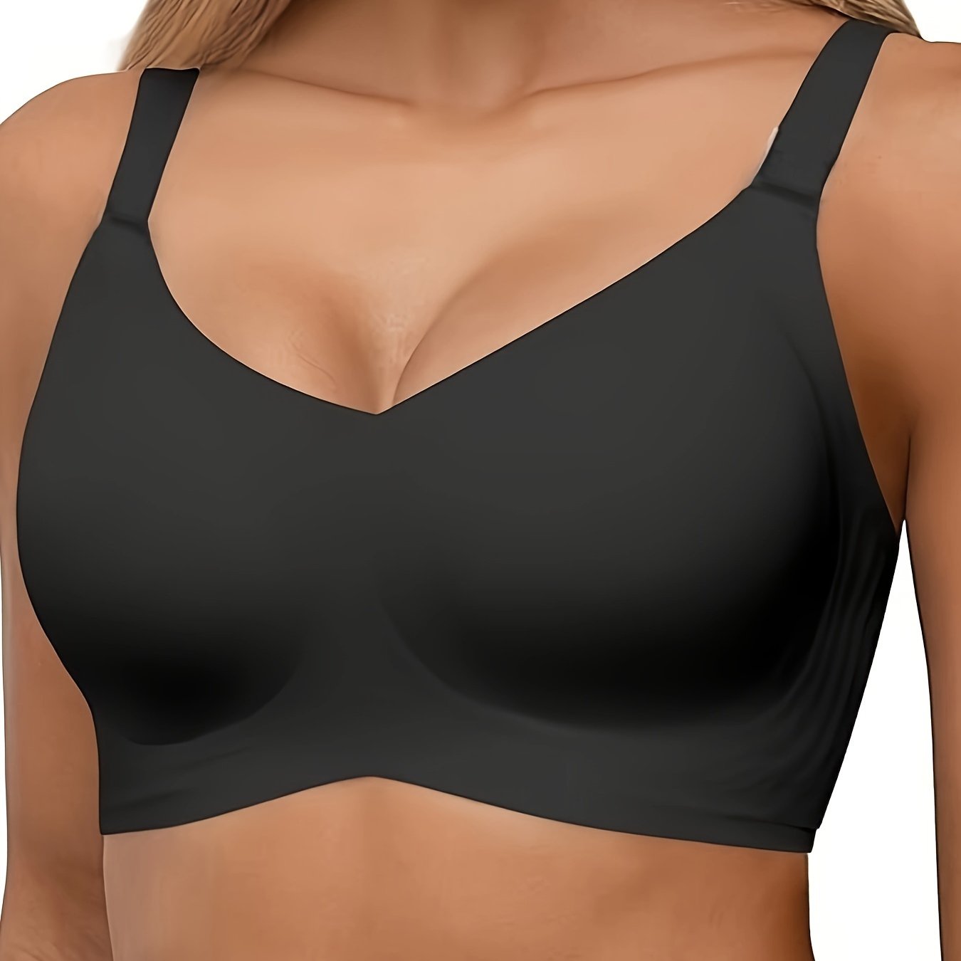 Solid Seamless Wireless Bra, Comfy Anti Sagging Push Up Sporty Women's Lingerie & Underwear