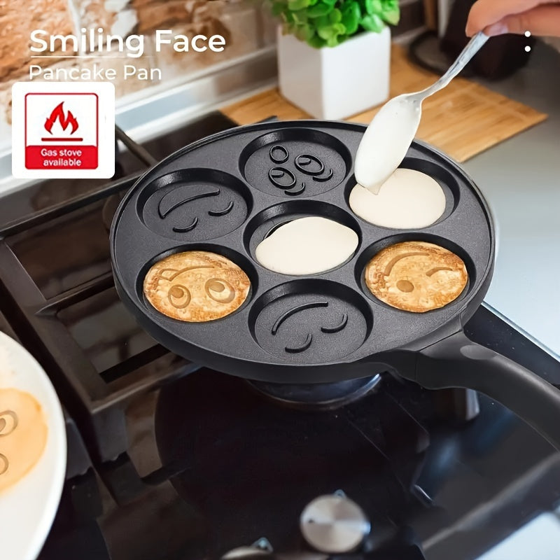 7-Hole Non-Stick Pancake Pan with Waffle Mold - Heavy-Duty Aluminum Alloy, Non-Stick Surface, Even Heat Distribution, for Pancakes, Waffles, Brownies, Crepes
