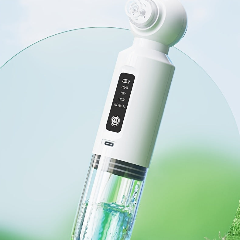 [USB Charging Beauty Device] 6-Head Blackhead Cleaner, Vacuum Electric Blackhead Pore Cleaner, USB Charging Mini Bubble Beauty Device, To Activate Heating Mode, Press And Hold The Power Button For 3 Seconds. Automatically Mai