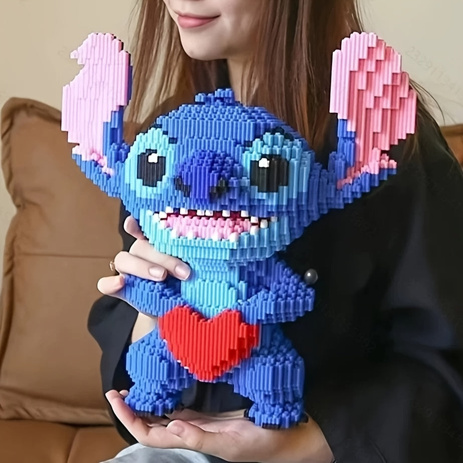 Stitch Building Blocks Set - Official Stitch 3D Model Kit with Expressive Eyes, Poseable Arms & Heart, Large 4000pcs Construction Set for Birthday Party Decorations, Role Play, Photo Props - Compatible with Stitch Fans (Offic