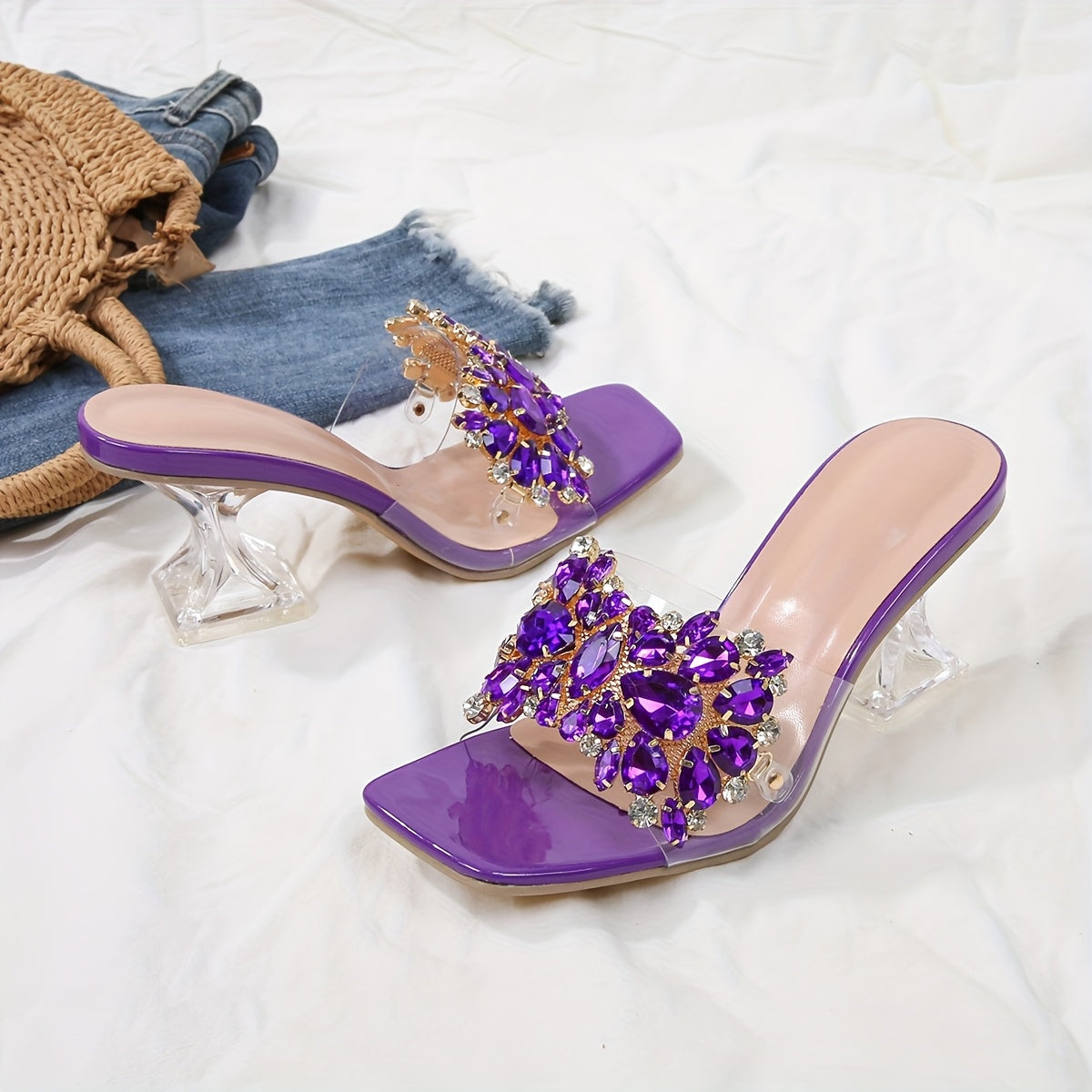 Icelynn Purple Glittery High Heel