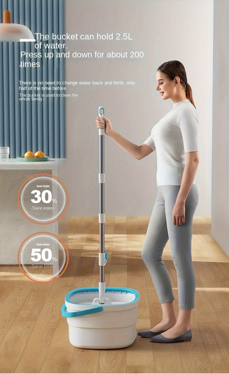 A Set of Sewage Separation Free-Standing Mop Buckets, Household Rotary Floor Mops, Lazy Mops, Dust-Removal Mops, Dry And Mops, Is Very Suitable for Home, Kitchen, Bathroom Floors, Cleaning Supplies
