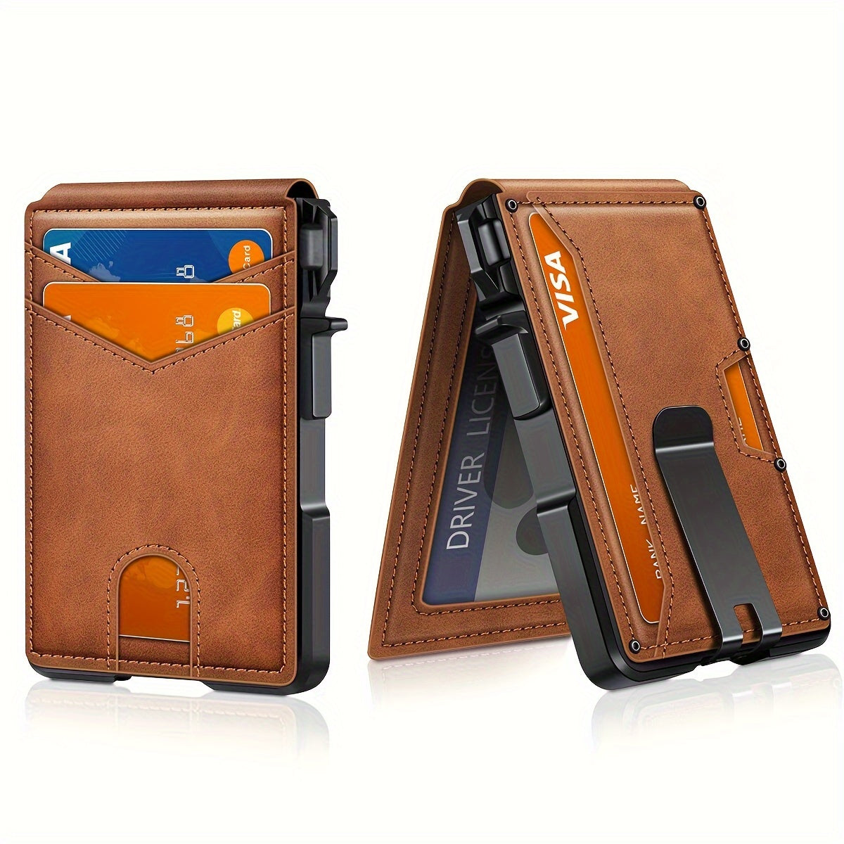 1pc Minimalist Mens RFID Blocking Slim Bifold Wallet - Carbon Fiber Texture Credit Card Holder with Money Clip, Multiple Slots & Durable Design for Business & Everyday Use, Professional Accessory | Sleek Construction, Chic Sm