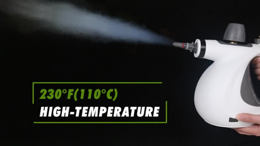 1Pc 1050W High-Power Portable Handheld Steam Cleaner Quick Heating, 12 Brush Heads For Versatile Cleaning In Kitchens, Bathrooms, Furniture & Cars - Us Plug, Large Capacity Water Tank, Steam Cleaner For Car