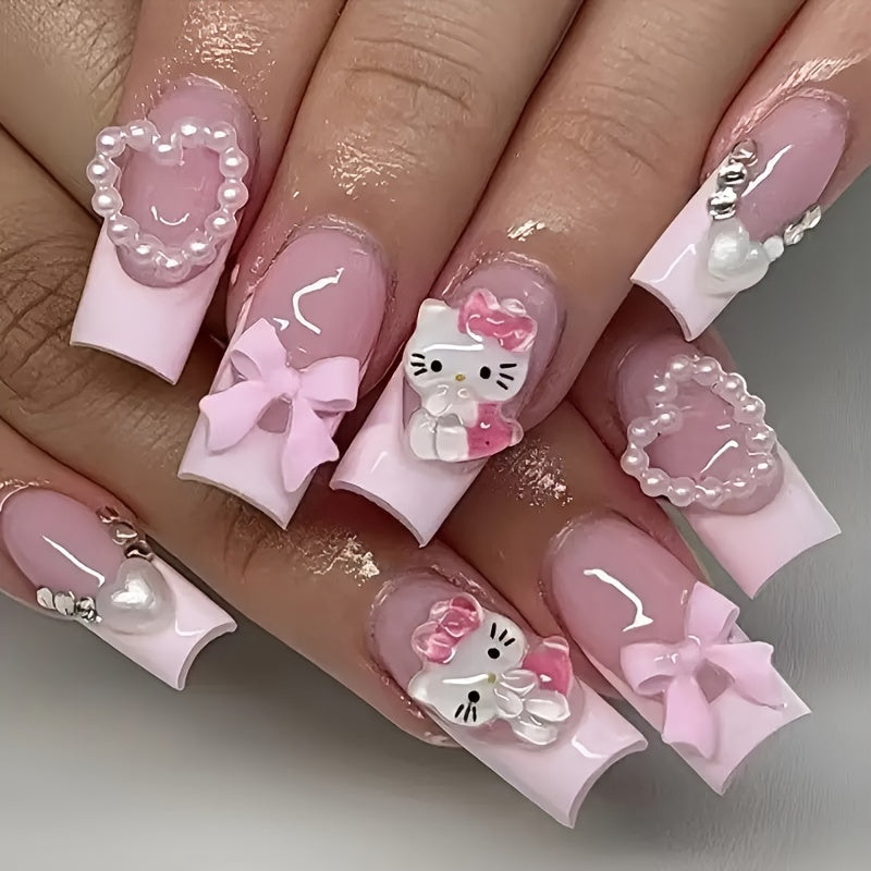 3D Hello Kitty Press On