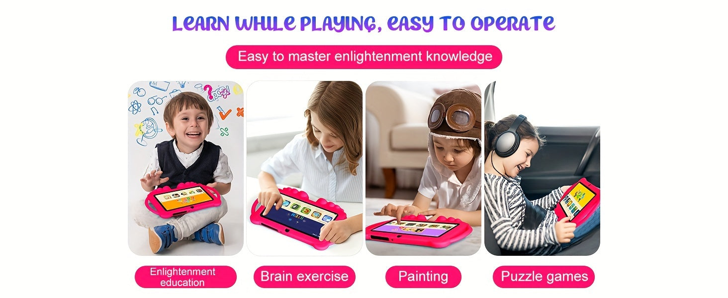 7 Inch Tablet, 32GB ROM 2GB RAM Android 11.0 Tablet with 2.4G WiFi, Eye Protection Screen, Parental Control, Education APP, Dual Camera, Shockproof Case, Games