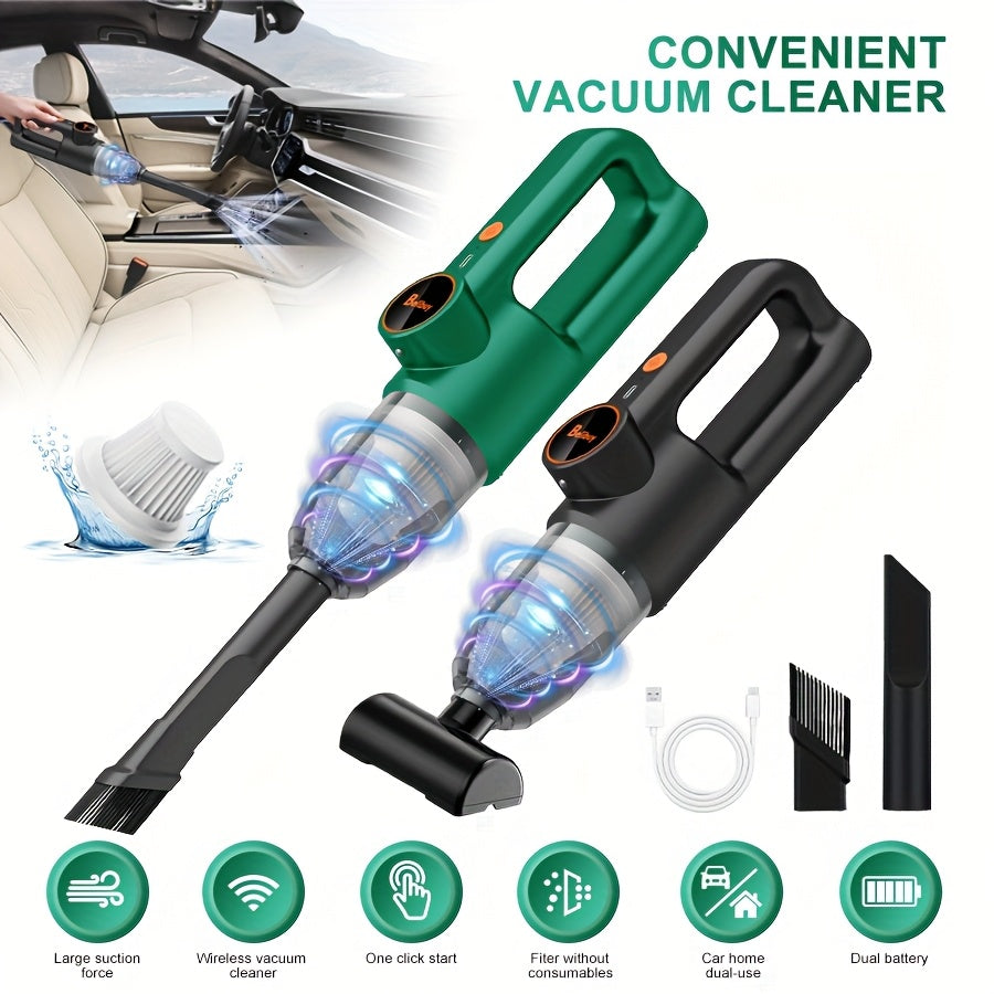 [Super Powerful Cordless Vacuum] BELIBUY 200W Super Powerful Cordless Handheld Vacuum Cleaner | 3KPa Suction, Portable Lightweight Design with Integrated Blower & Crevice Tool, Rechargeable Battery, USB Charging for Home & Ca