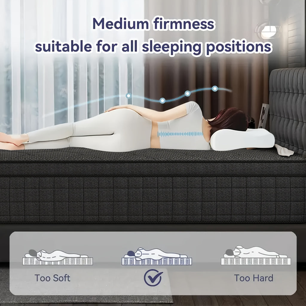 Luxury gel memory foam mattress 12 inch twin bed full size hypoallergenic mattress, medium hardness, European top design, comfortable sleep - can provide twin mattress, home Valentine's Day decorations, home furniture, home d