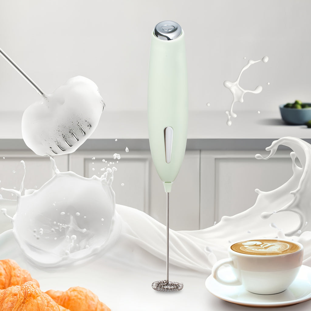 Lalayuan Powerful Electric Milk Frother & Drink Mixer - Heavy-Duty Stainless Steel Handheld Electric Whisk with 2-in-1 Design, 2-in-1 Foaming & Blending