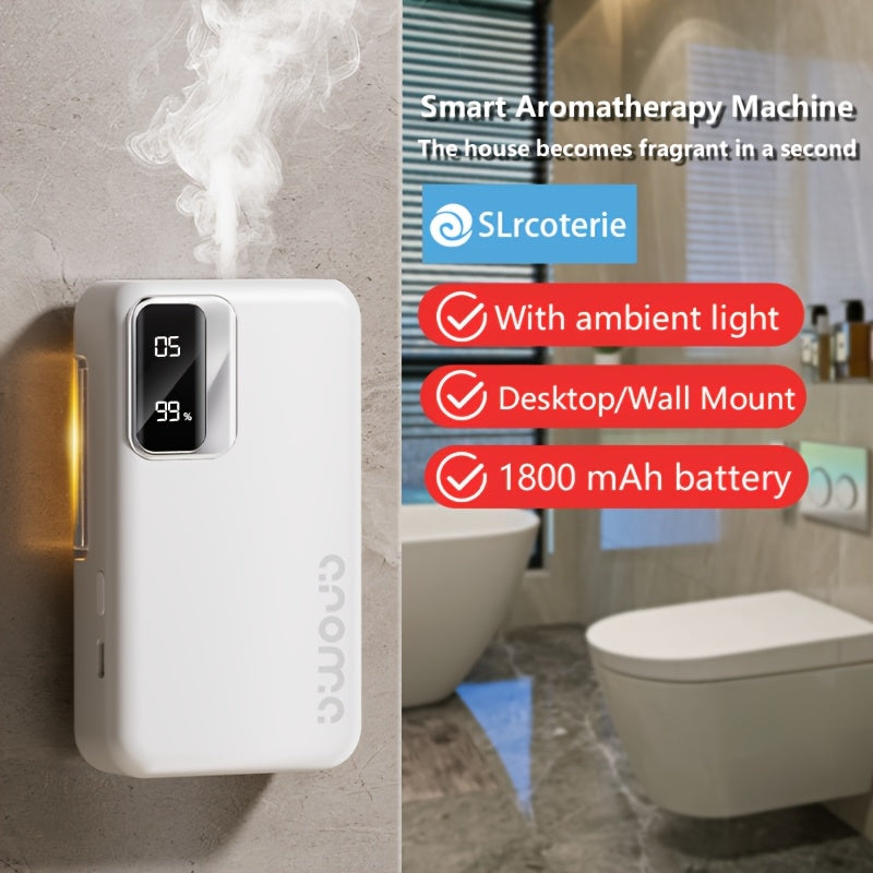 Deodorizing & 2-in-1 | Smart Aroma Diffuser with 7-Level Timer Spray + USB Fast Charging, 1800mAh Long-Lasting Battery, Ideal for Bedroom Moisture, Bathroom Odors, and Office Stale Air. No Essential Oils Needed, Freely Mix Fr