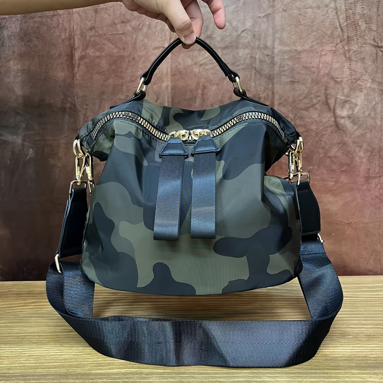 [Mesh Crossbody Bag] Lightweight Black Nylon Mesh Crossbody Bag - Chic Women's, Versatile with Wide Strap & Detachable Shoulder Strap, Zip Closure