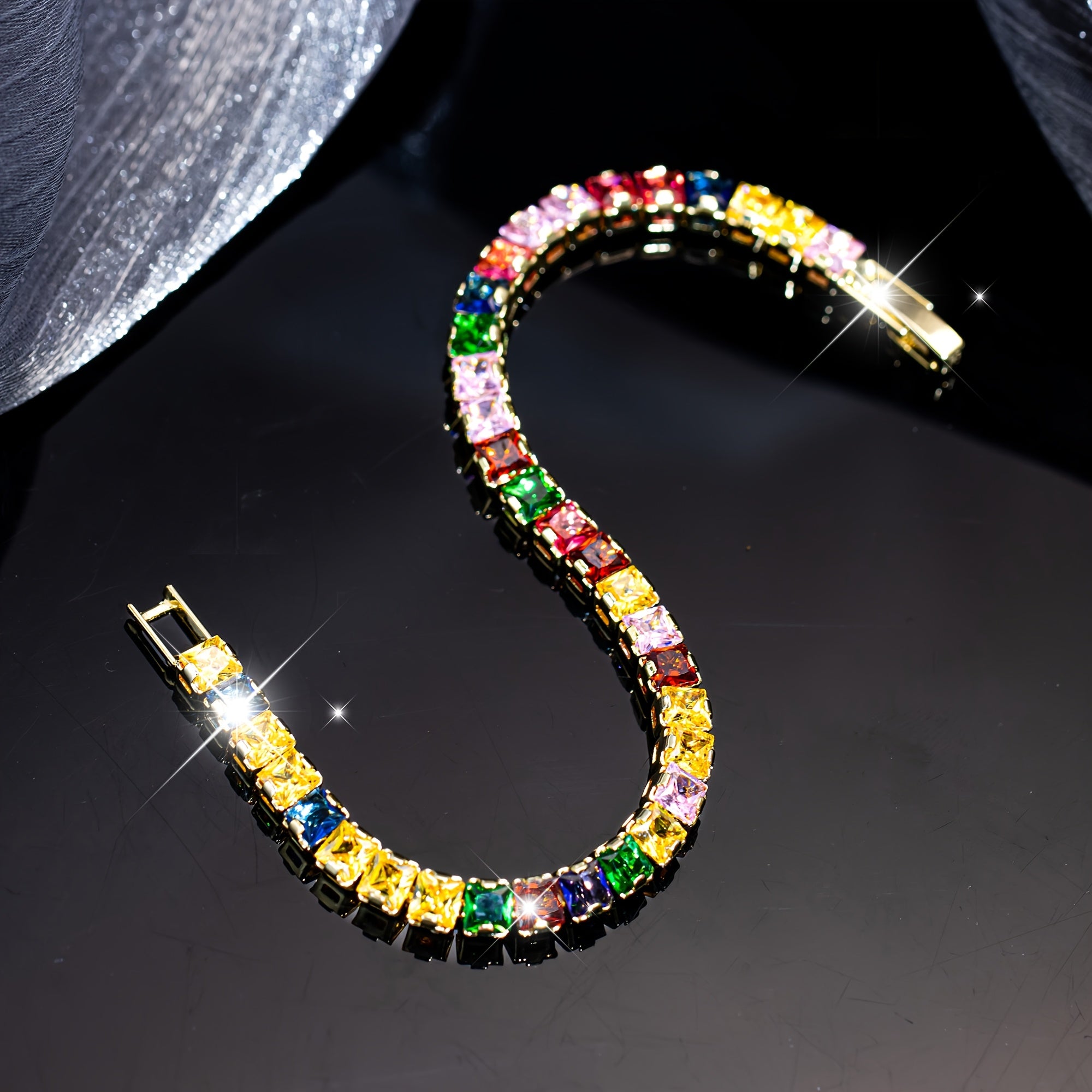 Multicolor Zirconia Tennis Bracelet