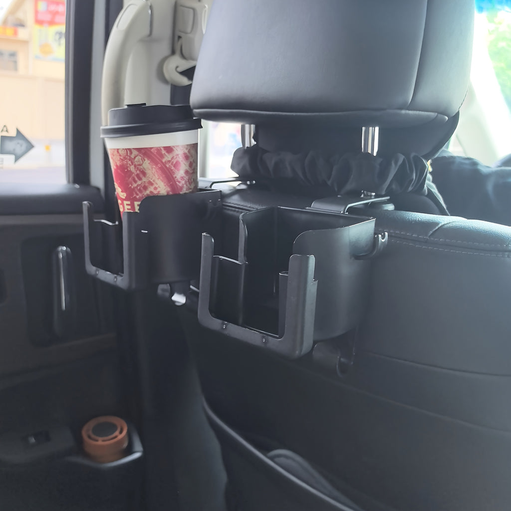2pcs multi-functional car seat back storage rack with cup holder, mobile phone holder and hook - suitable for most models, can hold water bottles, milk tea bags, garbage bags and glasses, Car Storage, Cup Holders For Back Sea
