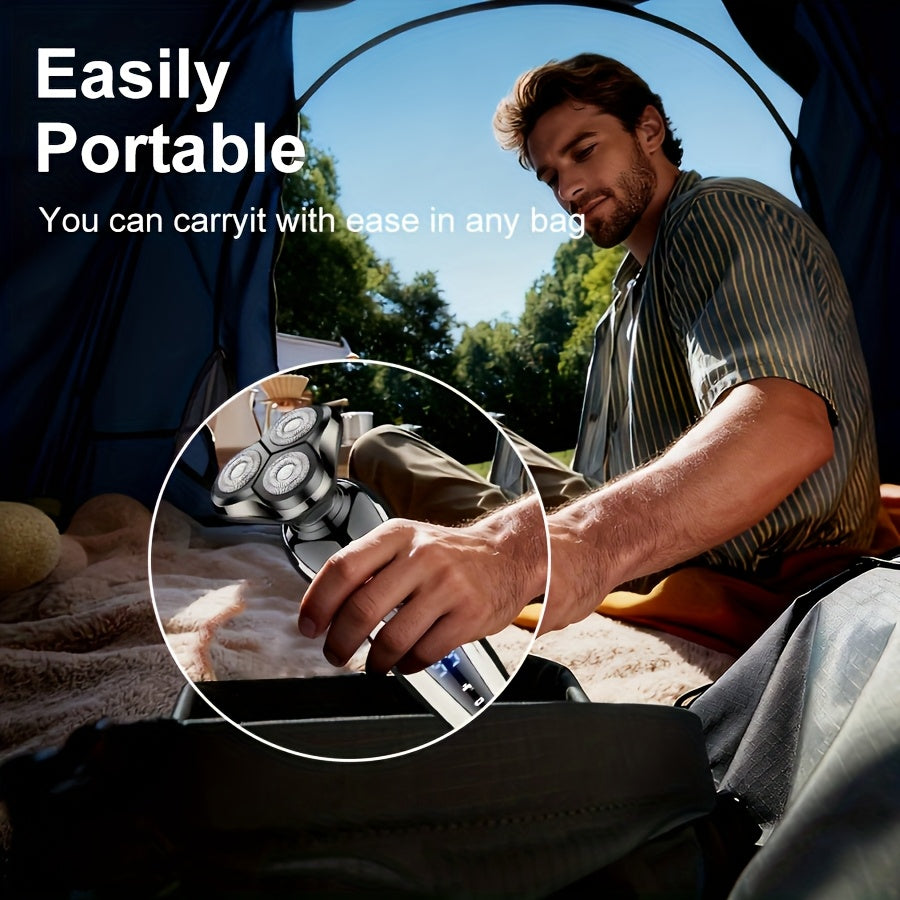 MIGUAN for Men's 3-in-1 Electric Razor & Trimmer - - Shaver with 3D Floating Blade, Digital Display, Portable Beard Trimmer and Nose Hair Shaver - All-in-One Grooming Device for and Travel, Father's Day Gift for