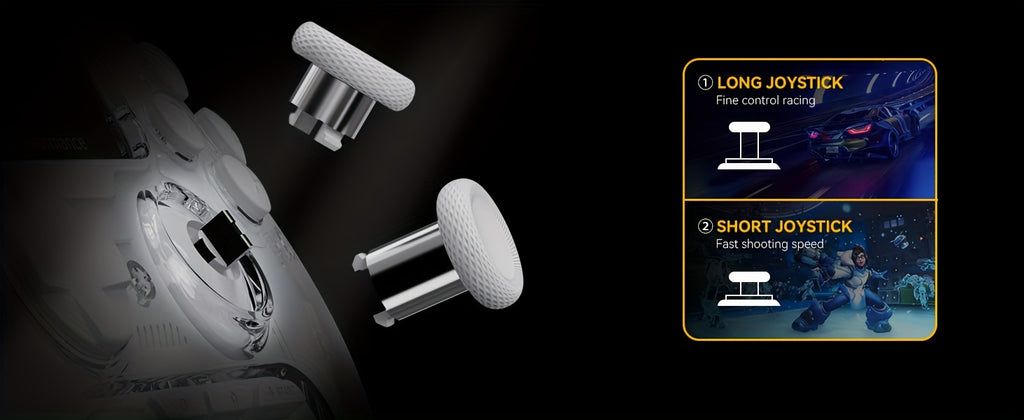 (No Drift)Interactive Screen Wireless Gaming Controller for iOS/for Switch/PC/Android/Steam Deck,Hall Effect Stick & Trigger,RGB Lighting,Remappable Buttons,1800mAh with Charging Dock-V2 (White). Notice Not Compatible with Xb