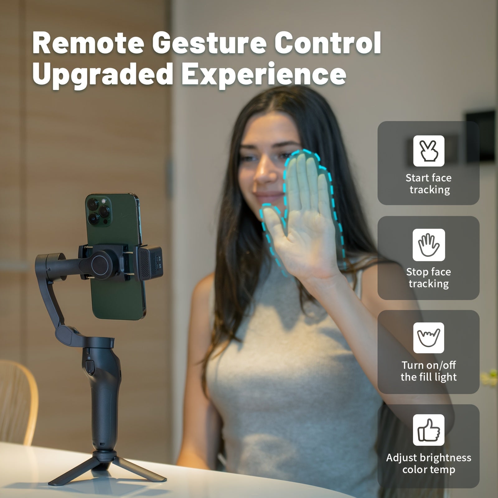 [Smartphone Gimbal Stabilizer] 3-Axis AI Tracking Smartphone Gimbal Stabilizer for Photography, Live Streaming, and Vlogging - Compact, Highprecision, Handheld, Sleek, Stable Performance