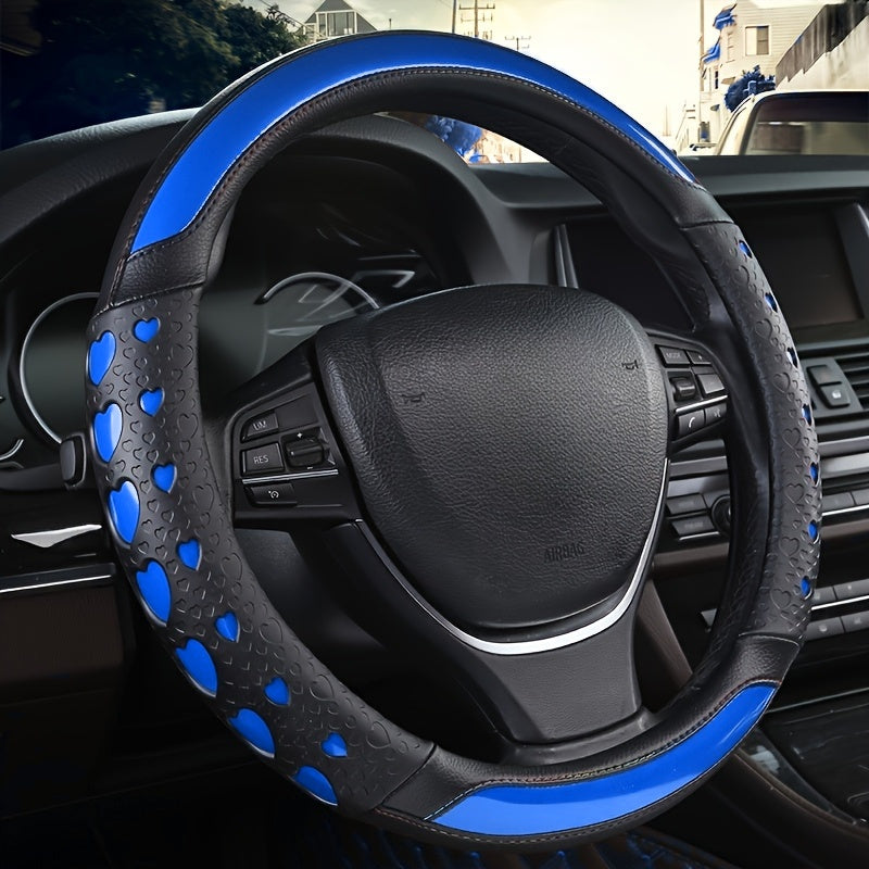 Heart Faux Leather Steering Wheel Cover