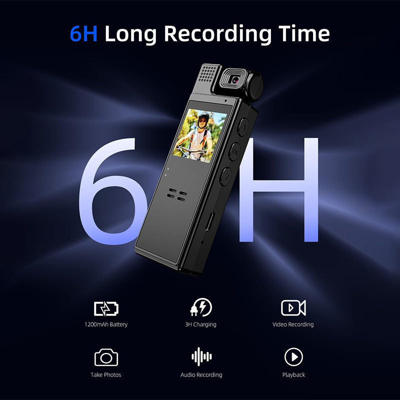 Smart Recorder - 1080P HD Body Camera, 180-degree Rotatable Lens, Handheld Pocket Camcorder, USB Charging, Perfect Gift for Holidays & Birthdays (SD Card Not Included), Travel Companion, Event Recording, Lightweight Camera, C