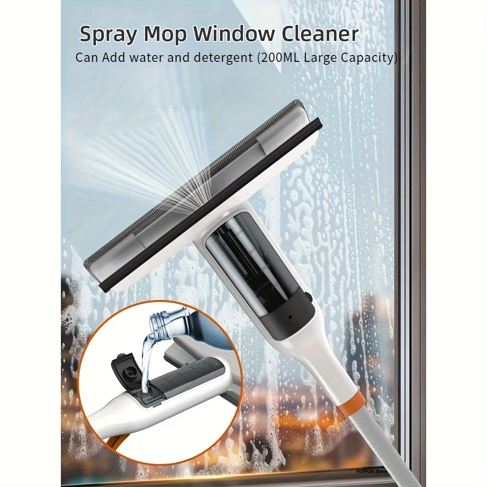 Three-in-One Glass Cleaning Kit - Durable Metal Rod with Scraper, Suitable for High Windows, Shower Doors, and Car Windshields - Essential Home Cleaning Tool with High-Pressure Spray Wand, Ergonomic Handle Design for Window a