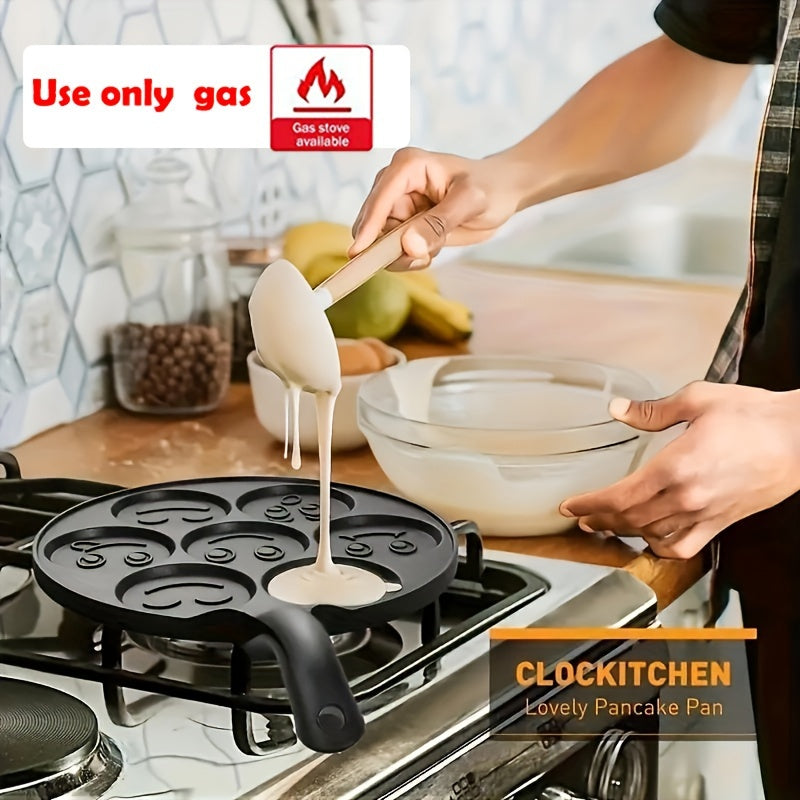 7-Hole Non-Stick Pancake Pan with Waffle Mold - Heavy-Duty Aluminum Alloy, Non-Stick Surface, Even Heat Distribution, for Pancakes, Waffles, Brownies, Crepes