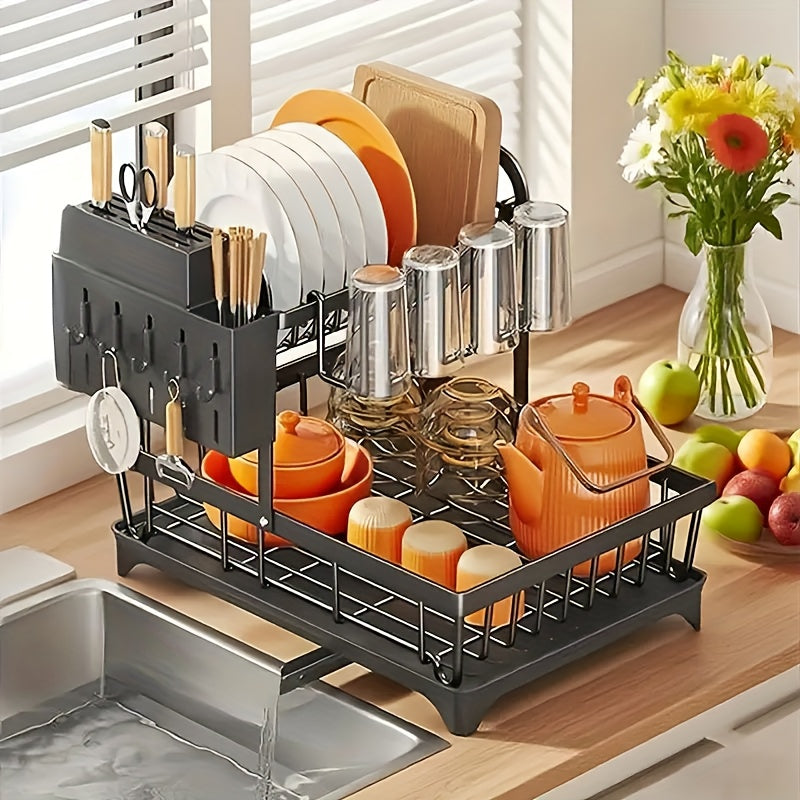 Double-Layer Carbon Steel Dish Rack