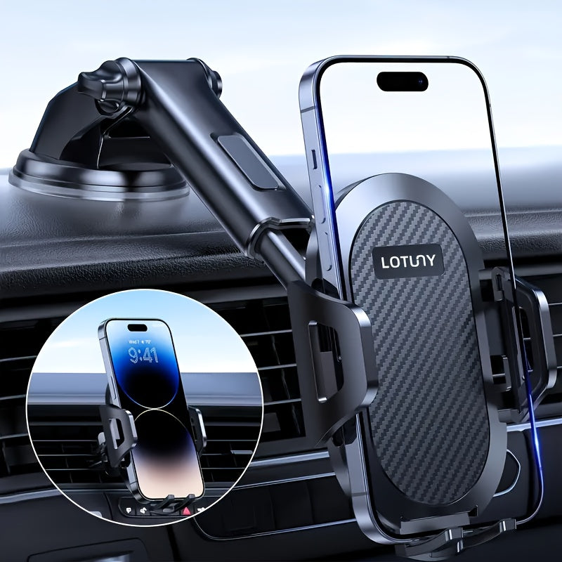 LOTUNY Car Phone Holder, Universal Hands-Free Phone Holders for Your Car, 3-in-1 Phone Mount for CarAir Vent Compatible with for iphone for samsung Google and All 4" to 7, 2" Phones