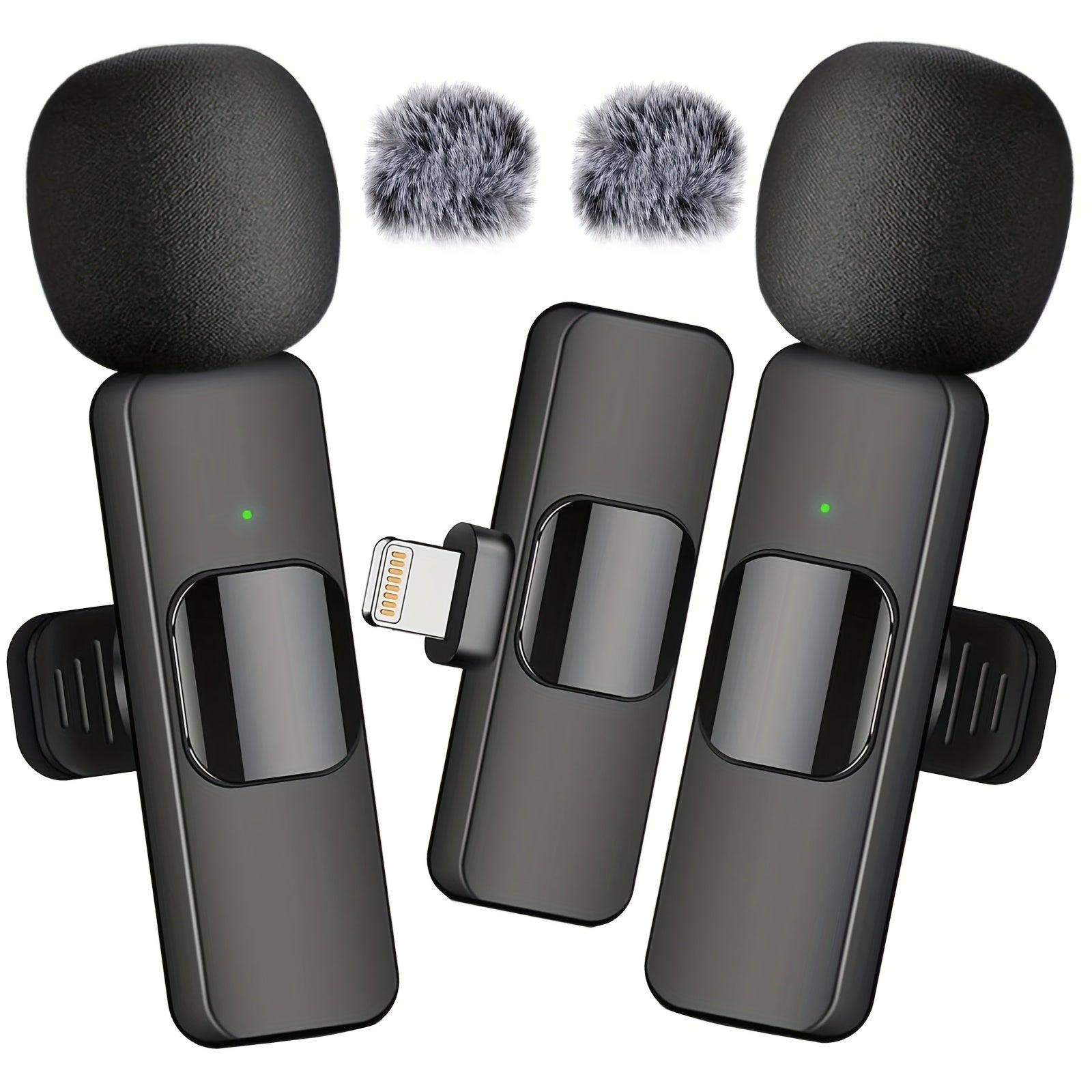 Wireless Lavalier Microphone, Clip Microphone for iPhone iPad Android, USB-C Cordless Plug And Play, Audio Video Recording Live Streaming Interviews Voiceover, Portable Compact Design