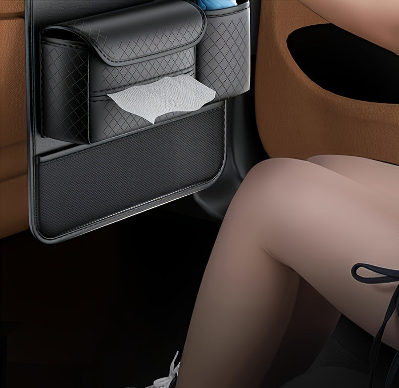 PU Leather Car Seat Back Organizer