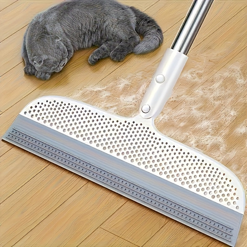 [Extra-Long Magic Broom] Durable Extra-Long Magic Broom with Detachable Head | Dual-Sided Silicone Brush, Suitable for Hard Floors and Carpets, Effectively Removes Hair and Dust, Designed at 180° Angle for Easy Storage, Perf