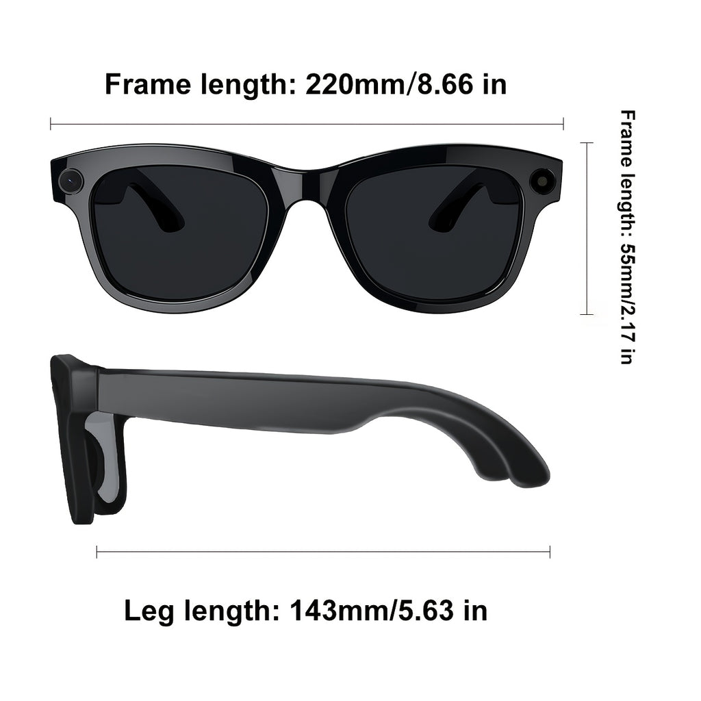 [Smart Translation Glasses] Smart Glasses with 1080P Video & Real-Time Translation | 160 Languages, 4K Motion Recording, High-Definition Audio, Noise Reduction, Wireless Call, Magnetic Charging - USB Rechargeable for TV, Mobi