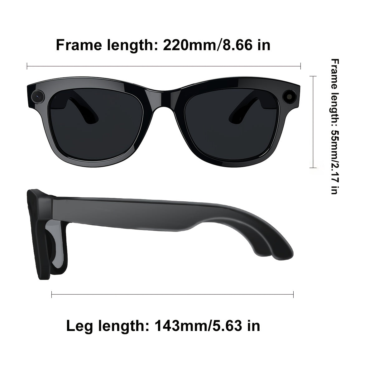 [Smart Translation Glasses] Smart Glasses with 1080P Video & Real-Time Translation | 160 Languages, 4K Motion Recording, High-Definition Audio, Noise Reduction, Wireless Call, Magnetic Charging - USB Rechargeable for TV, Mobi