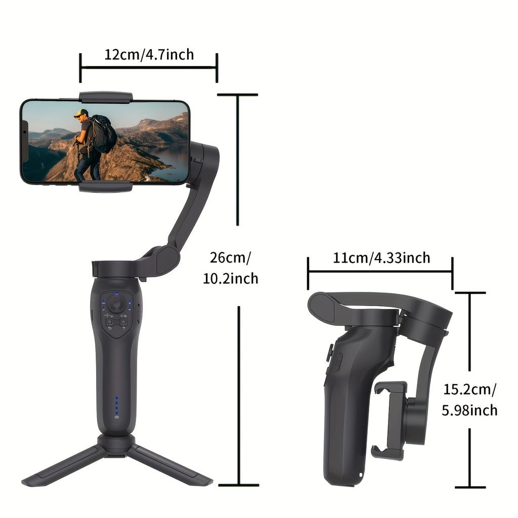 [Smartphone Gimbal Stabilizer] 3-Axis AI Tracking Smartphone Gimbal Stabilizer for Photography, Live Streaming, and Vlogging - Compact, Highprecision, Handheld, Sleek, Stable Performance
