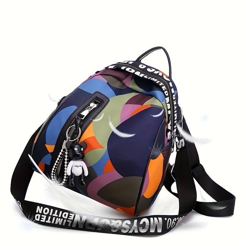 Fashionable Nylon Backpack, Large Capacity Book Bag, Casual Travel Bag with Stylish Prints, Backpack for School, Commuting And Travel