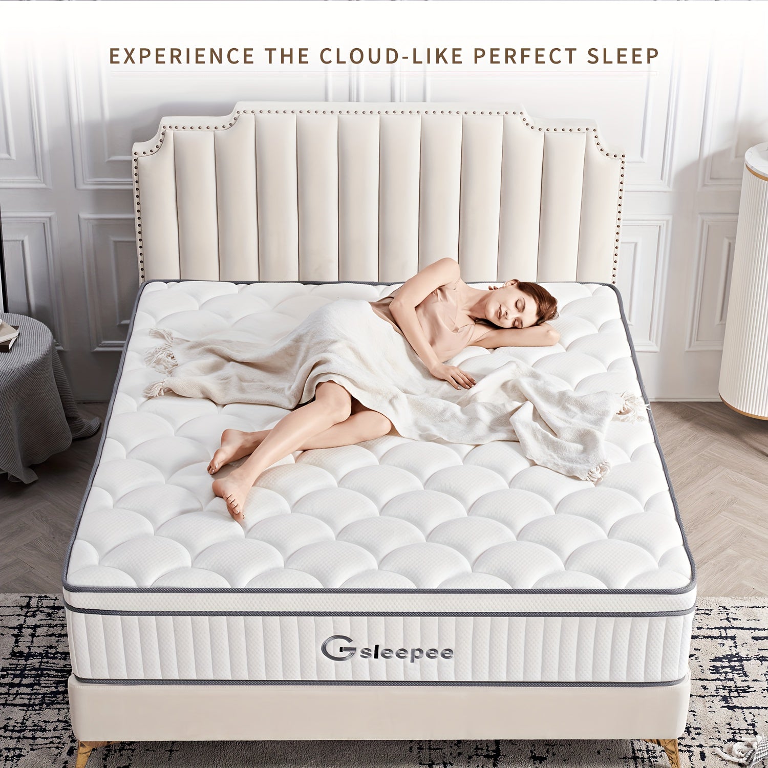 Gsleepee Hybrid Memory Foam Mattress - Twin/Full/Queen/King Size, Soft & Comfortable with Medium Firm Support, Motion Isolation, Allergy-Friendly, Quiet Sleep, Easy Transport in a Box, Available in 8/10/12/14 Inch Thicknesses