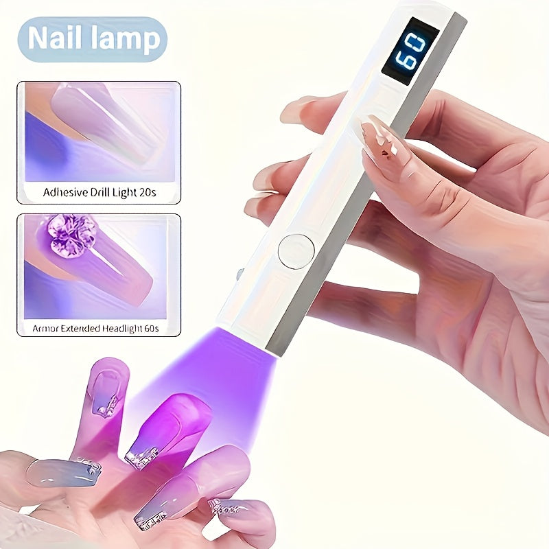 [Wireless Gel Nail Lamp] CIICII Wireless & Fast DIY Mini Handheld Digital Display Gel Nail Polish Curing Lamp | Portable, Compact, Easy to Belt, Use for Home Nail Salons & Travel, High-Quality Gifts