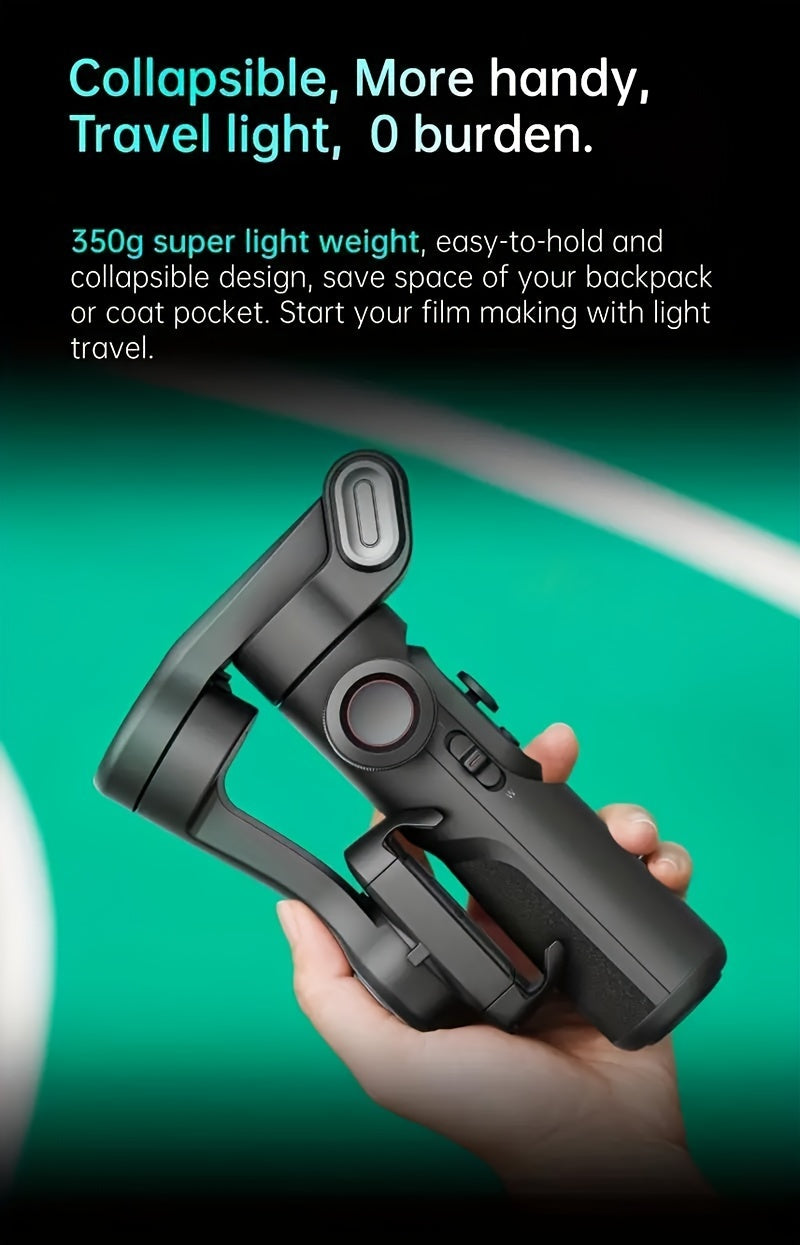 [ Gimbal Stabilizer]AOCHUAN Smart XE, Foldable And Portable Gimbal Stabilizer, Three-axis Stabilization And Anti-shake, 360-degree Rotation AI Automatic Face Tracking Shooting, Suitable For Panorama Gesture Control, Compatibl