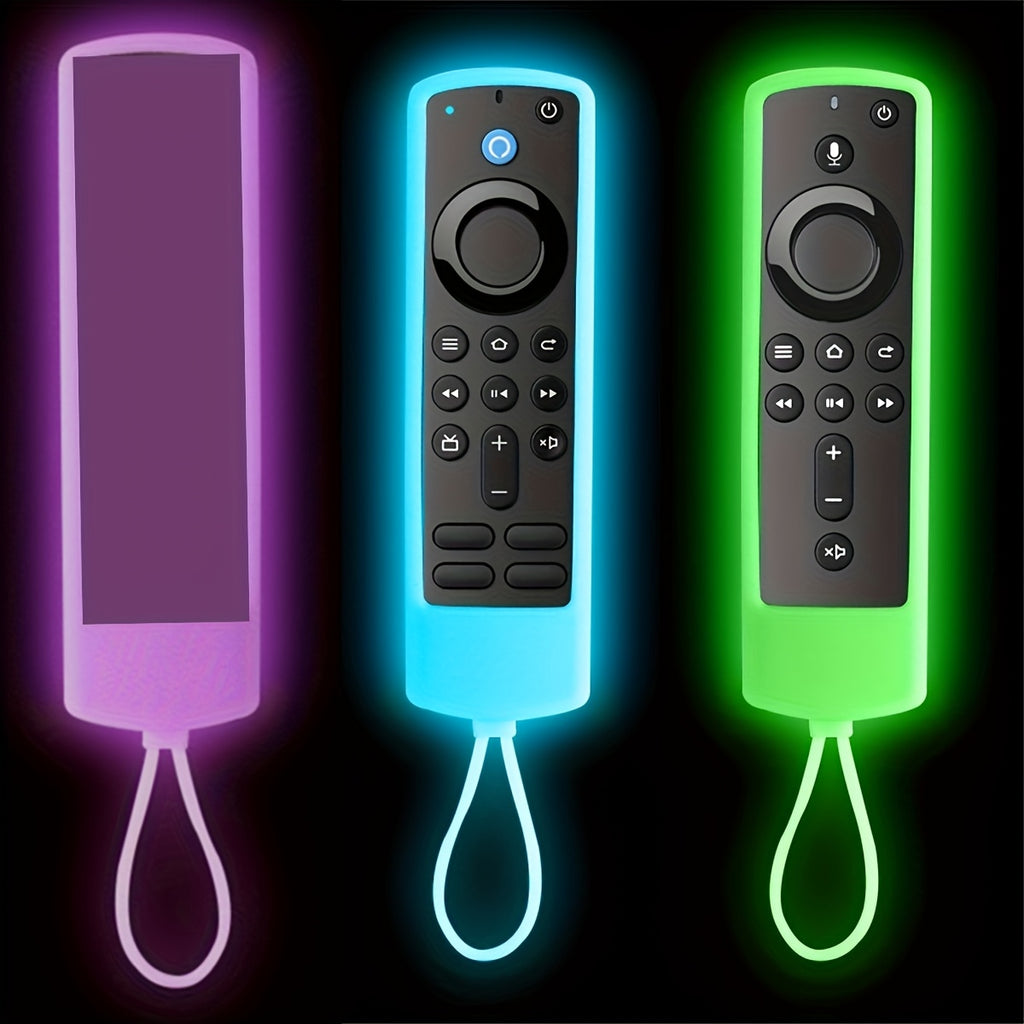 Alexa Glow-in-the-Dark Silicone Case Cover - Protect Your Fire TV Stick 4K Remote and Enhance Gaming Experience - Compatible with 4K+, Lite, Cube, Lanyard for Easy Access