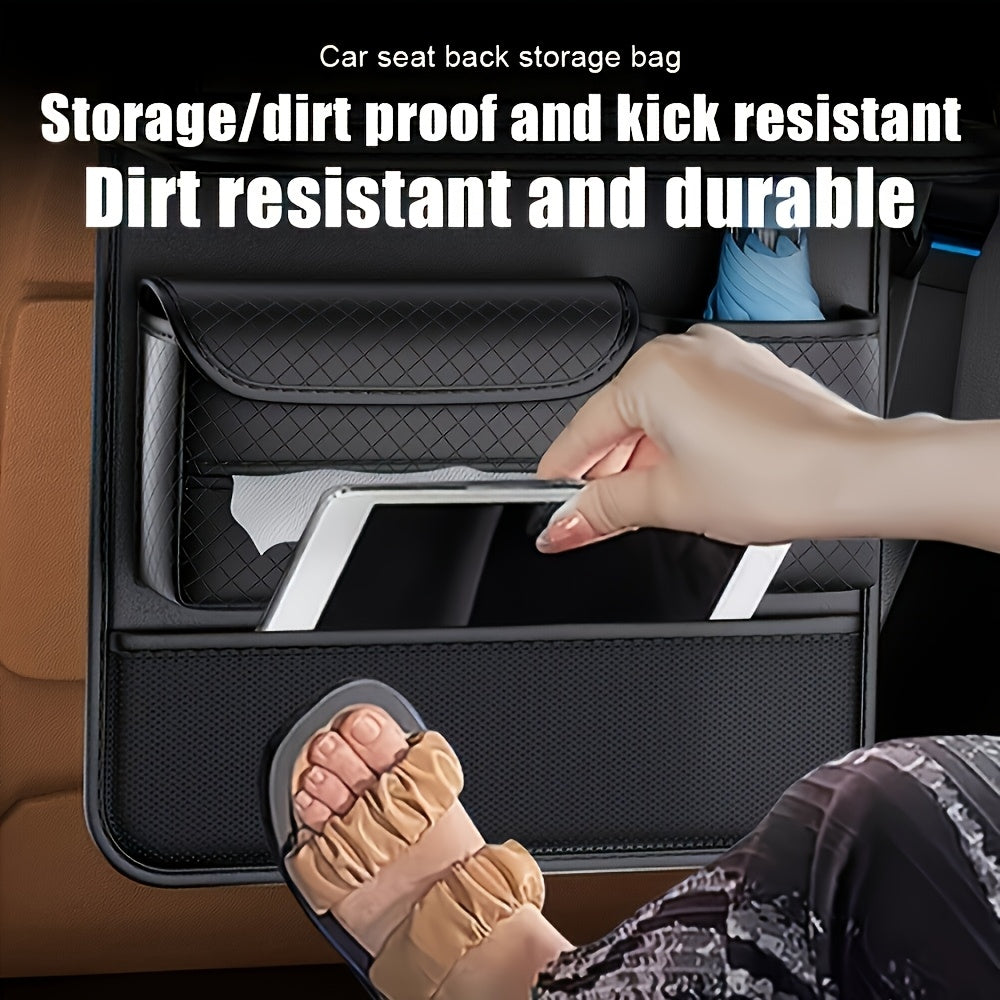 PU Leather Car Seat Back Organizer