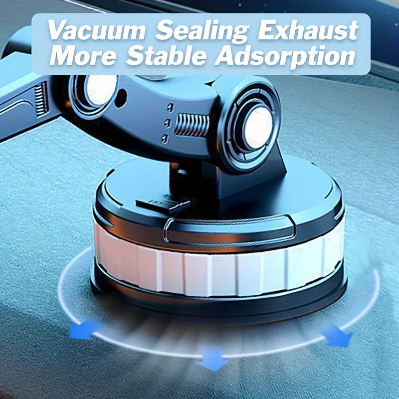 2-in-1 Universal Car Mount Holder for 4-13 Inch Phones/Tablets with Stable Vacuum Adsorption, ABS Material, Compatible with Trucks and Cars