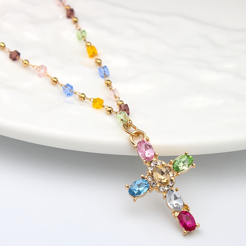 Colorful Cross Pendant Necklace