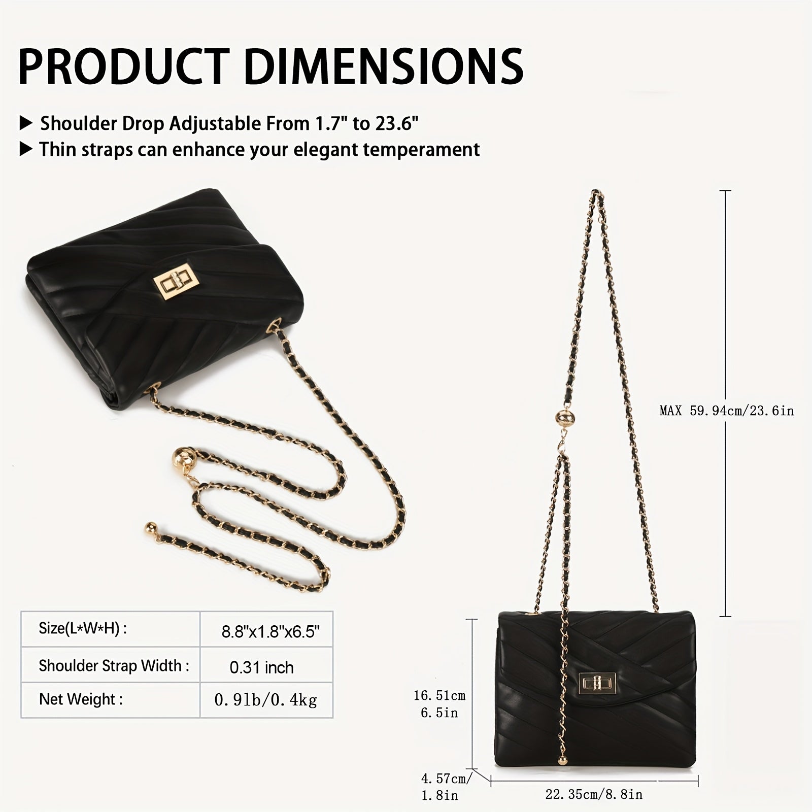 New Fashion Diamond Lattice Soft Chain Bag, Leisure And Simple With Pure Color PU Ladies Daily Travel Crossbody Bag